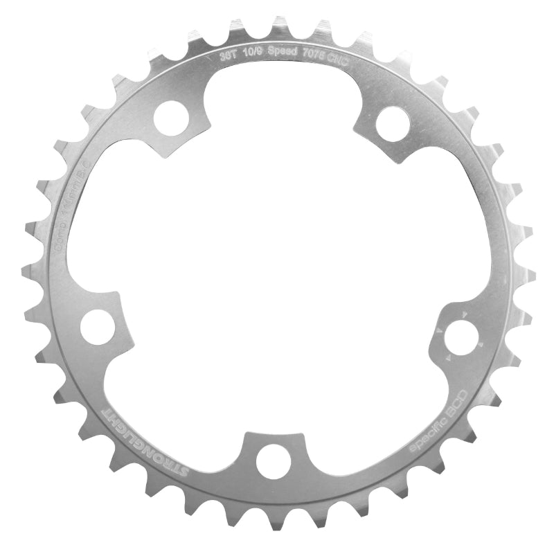 Plateau Route 5 branches Ø 110 Stronglight Ultra Torque 36 dents Intérieur Campagnolo Argent Alu 7075 10V.