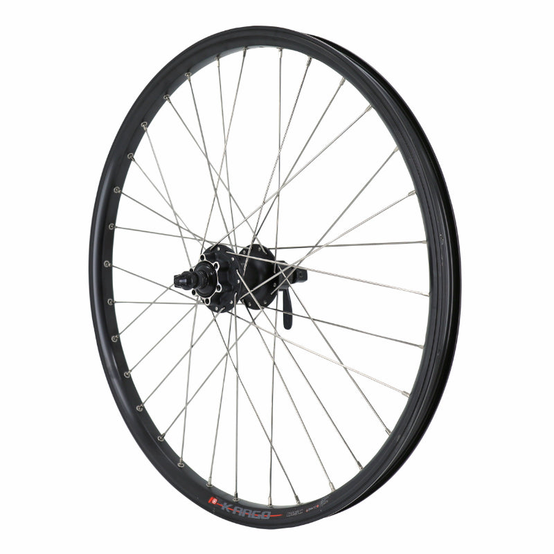 Roue VTT - Cargo - VAE - E-Bike - Longtail Disque Blocage 24" Kargo L Moyeu Shimano M475 Cassette 11-10-9V 6 Trous Noir