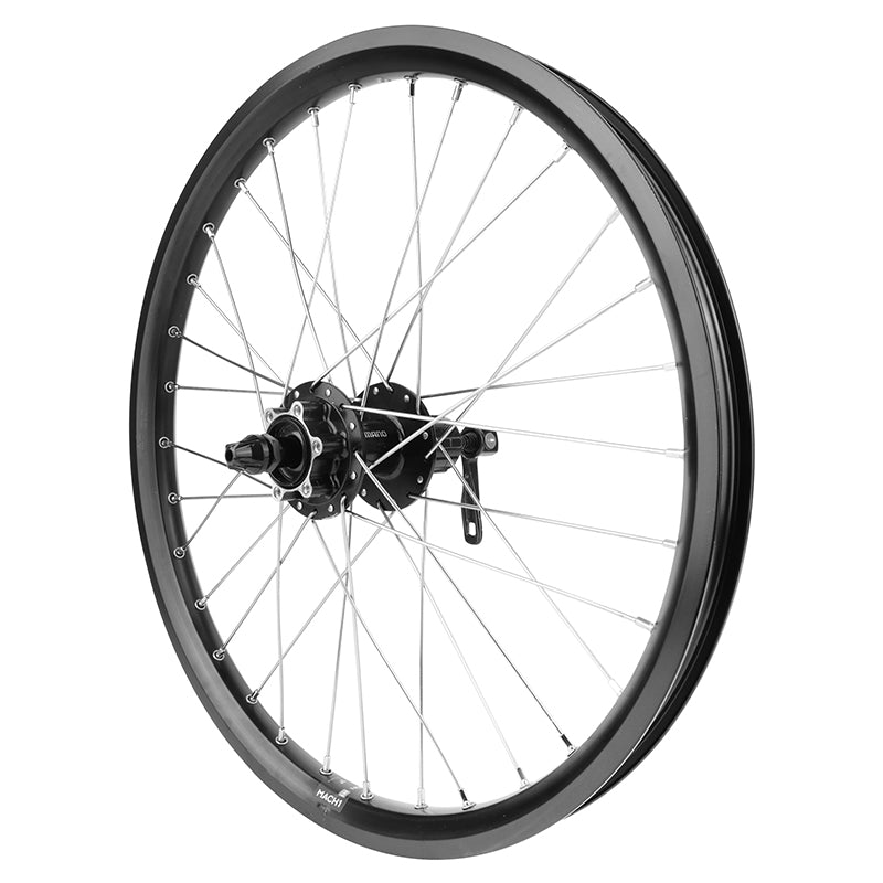 Roue VTT - Cargo - VAE - E-Bike - Longtail Disque Blocage 20" Kargo L Arrière Noir Moyeu Shimano M475 6 Trous Cassette 11-10-9V (Renforcé) Jante 25C 32 Rayons INOX -Poids Max 225 Kg-
