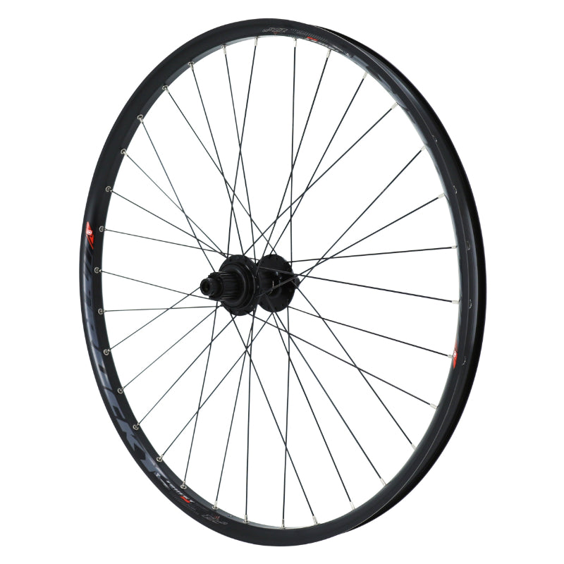 Roue VTT Disque 27.5" Trucky 30 Boost Tubeless Ready Arrière Centerlock Noir Moyeu Shimano Tc500 Cassette Microspline 12V Axe Traversant 12-148 Jante 30C 32 Rayons