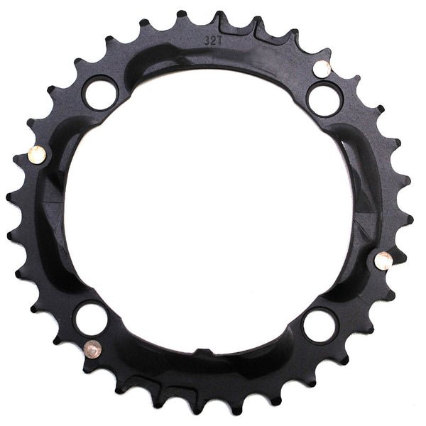 Plateau VTT 4 branches Ø 104 Stronglight Triple 32 dents Milieu Noir Alu 8-9V.