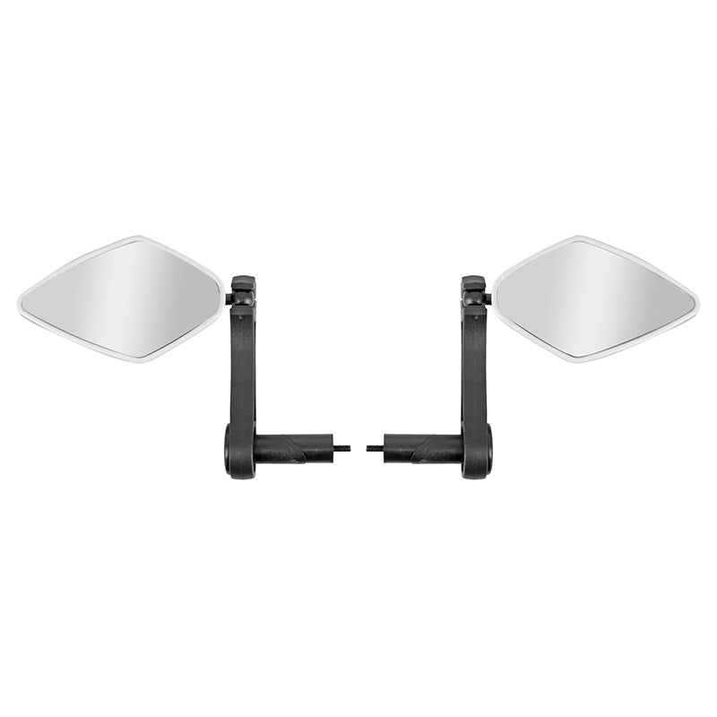 Rétroviseur Vélo Droit Et Gauche Newton Losan Blanc Fixation Sur Cintre Pour VAE Et Trottinette (Miroir 10X5,5 cm)(Paire