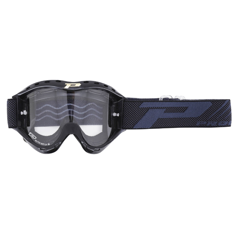 Masque-Lunettes Cross Progrip Enfant 3101 Tr Atzaki Noir Ecran Transparent Anti-Buee-Anti-Uv