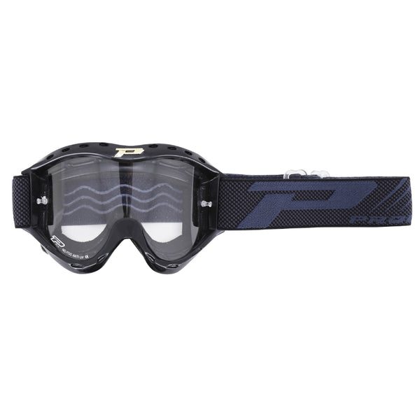 Masque-Lunettes Cross Progrip Enfant 3101 Tr Atzaki Noir Ecran Transparent Anti-Buee-Anti-Uv
