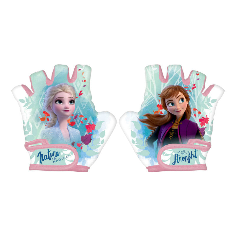 Gants Vélo Court Enfant Disney Frozen Blanc-Bleu (Paire Sur Carte)