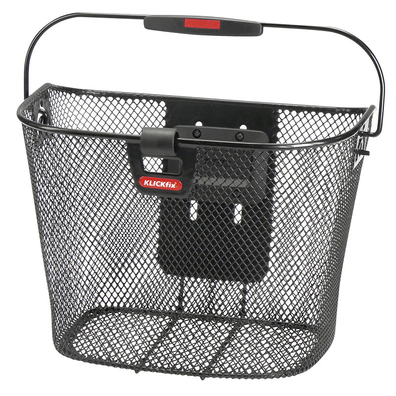 Panier Avant Acier Nid Abeille Klickfix 16L Avec Anse Fixation Sur Cintre Et Clip Pour Éclairage (36X26X25 cm) Avec Plat