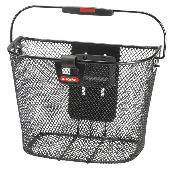 Panier Avant Acier Nid Abeille Klickfix 16L Avec Anse Fixation Sur Cintre Et Clip Pour Éclairage (36X26X25 cm) Avec Plat