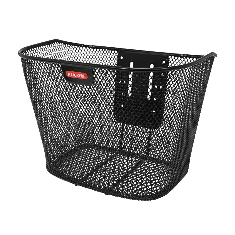 Panier Avant Acier Nid Abeille Klickfix 16L Noir Avec Platine Fixe Pour Vea-E-Bike (35X26X25 cm)
