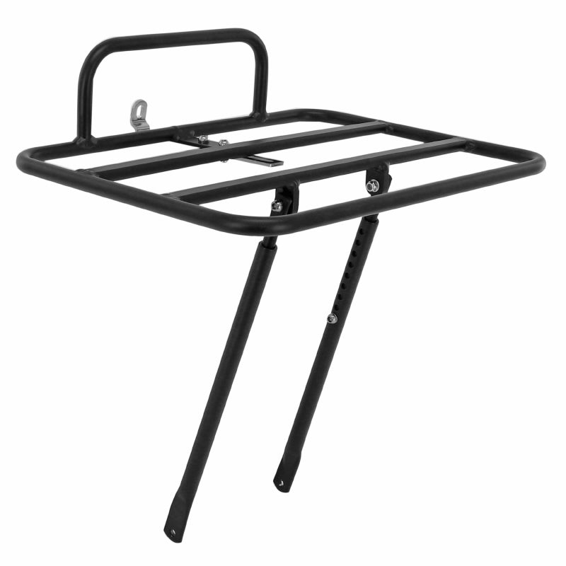 Porte Bagage Vélo Avant A Tringles P2R Diam 6 mm Noir Patte Réglable 26"-28" (Plateforme 35 cm X 25.8 cm)