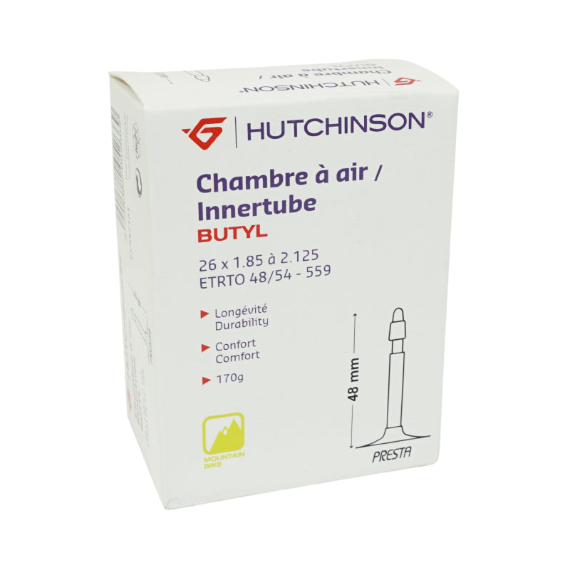 Chambre A Air Vélo 26 X 1.85-2.125 Hutchinson Valve Presta 48 mm (Offre Spéciale)