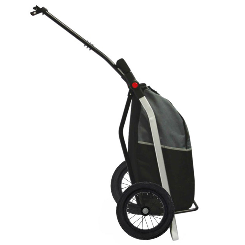 Remorque Vélo Shopping Trailer Chassis Alu Avec Pneus Gonflables 12" Livree Avec Fixation Tige De Selle Poids Maxi 20Kgs Volume 50L