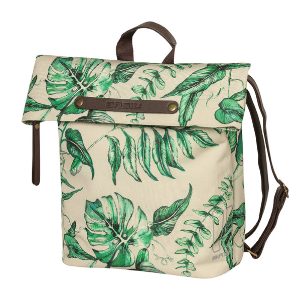 Sacoche Arrière Vélo Laterale Sac A Dos Basil Evergreen Daypack Beige Poignée Cuir Droit-Gauche 14-19L Fixation Hook-On