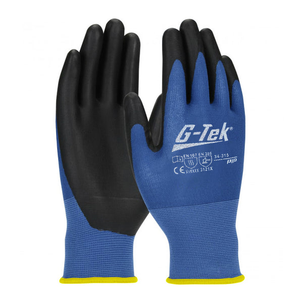 Gants Atelier Tactile Nylon-Elasthanne Bleu-Noir Homologué Ce - Taille 8 (Paire)