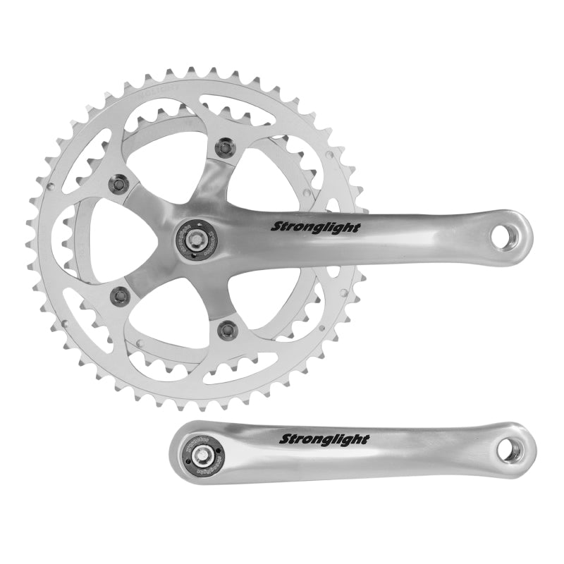 Pédalier Route Stronglight 9-10V. Impact Argent 170 mm 48-38 Compatible 8V. (Axe Carré 107 mm)