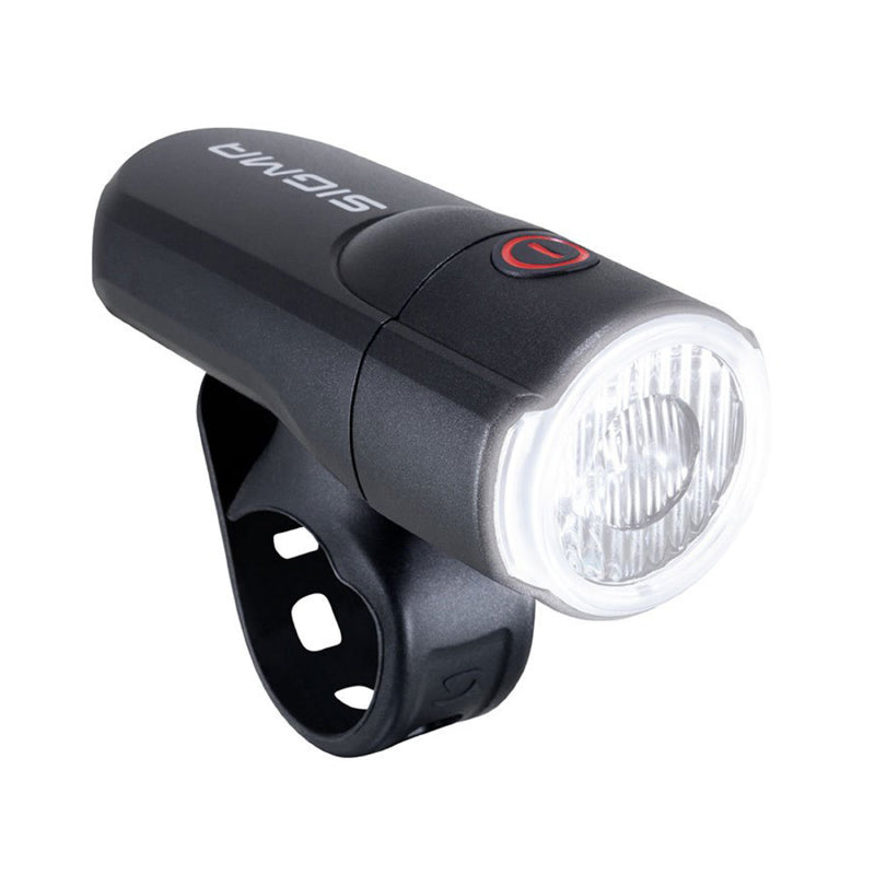 Éclairage Vélo A Pile Avant Sur Cintre Sigma Aura 30 Lux Noir (Autonomie 8H Mode Normal Et 15H Mode Eco. Livre Avec Piles) Homologué - Visibilite 40M
