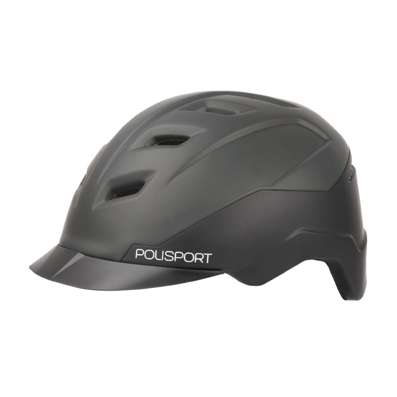 Casque Vélo Urbain-City Adulte Polisport E Urbain-City Noir-Gris Taille 58-61 System Quick Lock