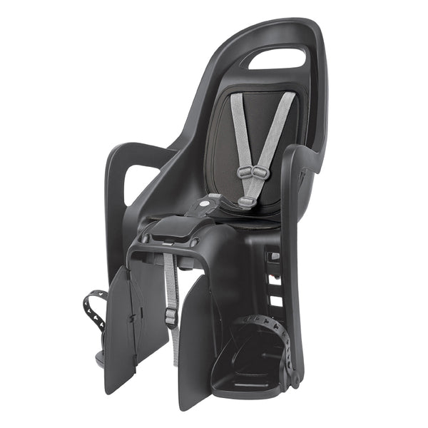 Porte Bebe-Siege Enfant Arrière Polisport A Fixer Sur Porte Bagage Fixation Etau Groovy Noir Coussin Gris (9 A 22Kgs) Ho