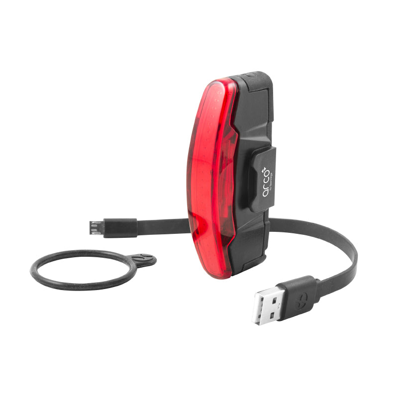 Éclairage Vélo Usb Arrière Spanninga Arco Noir Livre 3 Fonctions Standard, Eco, Flash (Autonomie De 5H À 10H)