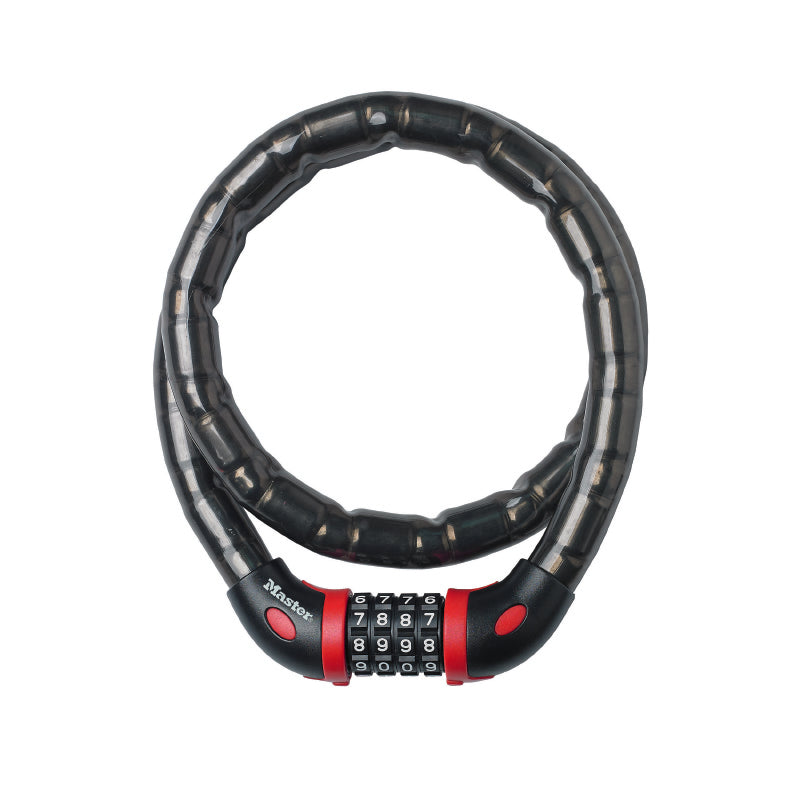 Antivol Vélo Articule A Combinaison - Code Masterlock Diam 18 mm L 1 M Noir - Niveau Sécurité 7