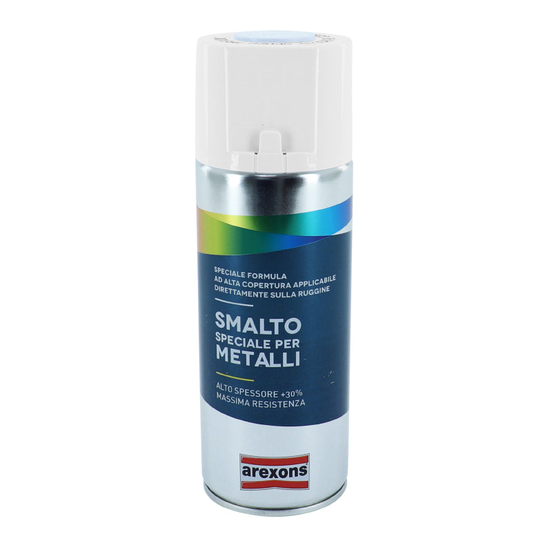 Bombe De Peinture Arexons Smalto Spécial Métal Satin Blanc Glace Mat Aerosol 400 Ml (3853)