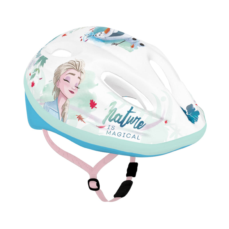 Casque Vélo Enfant Disney V2 Frozen Blanc Avec Molette Réglage Taille 52-56 (Vendu Sur Carte)