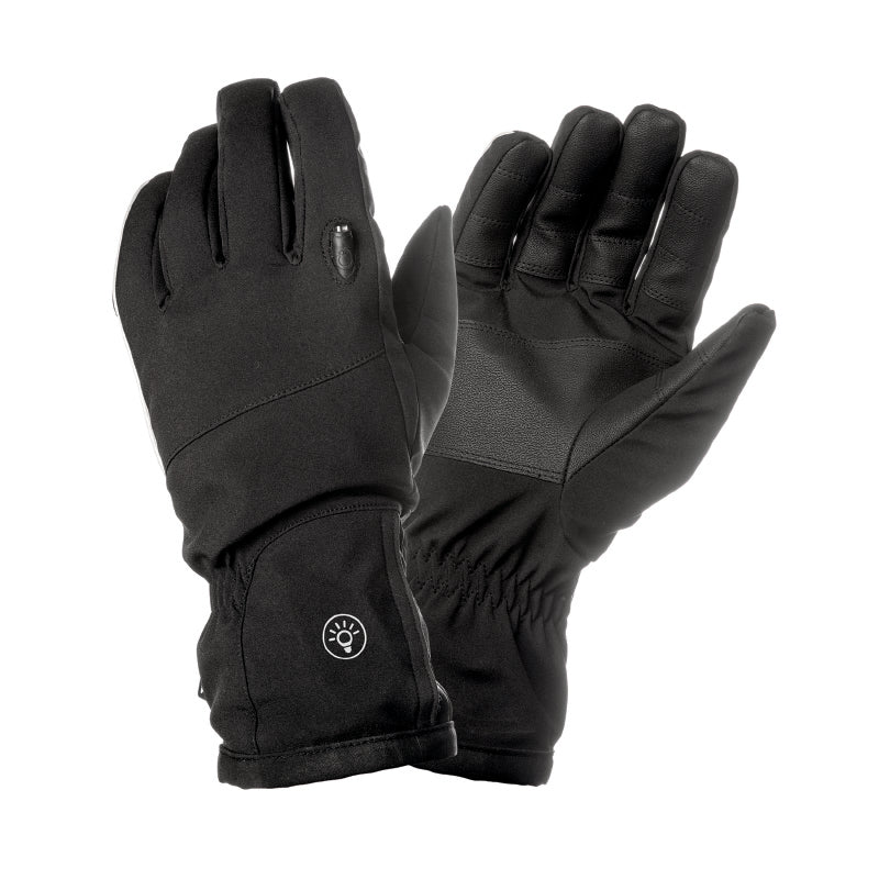 Gants Vélo City Long Tucano Lux Noir Taille M Avec Éclairage LED Usb Intégré (Paire Sur Carte)