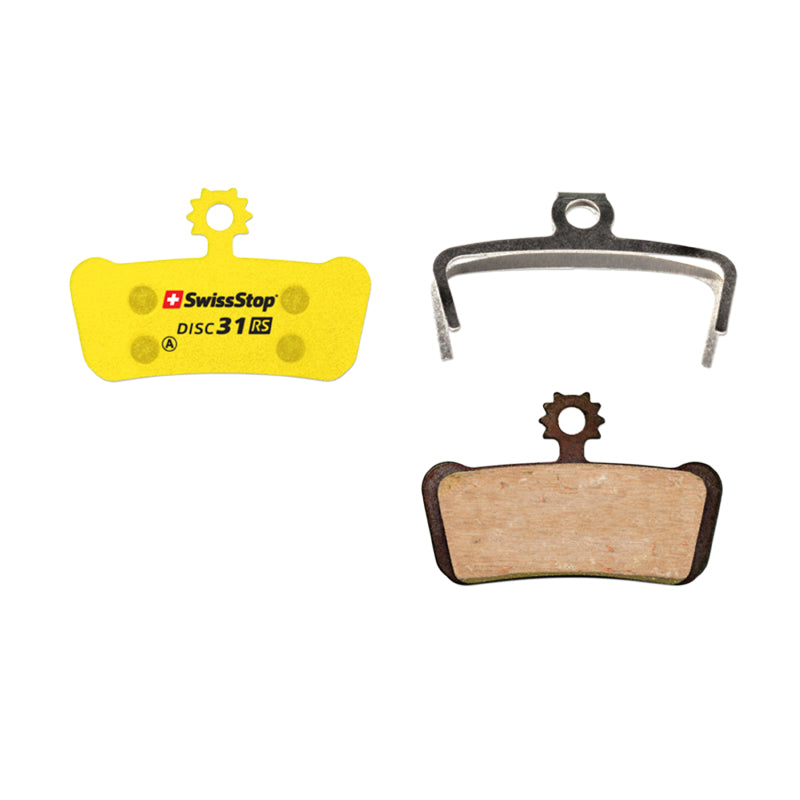 Plaquette De Frein VTT Avid Xo Trail, Elixir 9 Et Elixir 7 Trail, Sram G2 Ultimate Et Rsc, Guide Ultimate, Rsc, Rs, R, T (Swissstop Organic Silence - Disc 31Rs) (Paire Sur Carte)