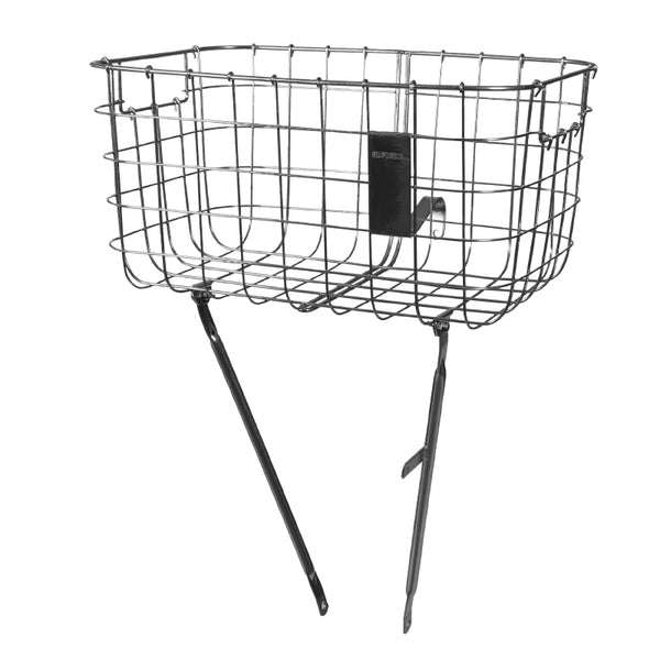 Panier Vélo Avant Basil Robin Acier Chrome Réglable 28''-26" (Poids Maxi 10 Kg) (47X31X25)