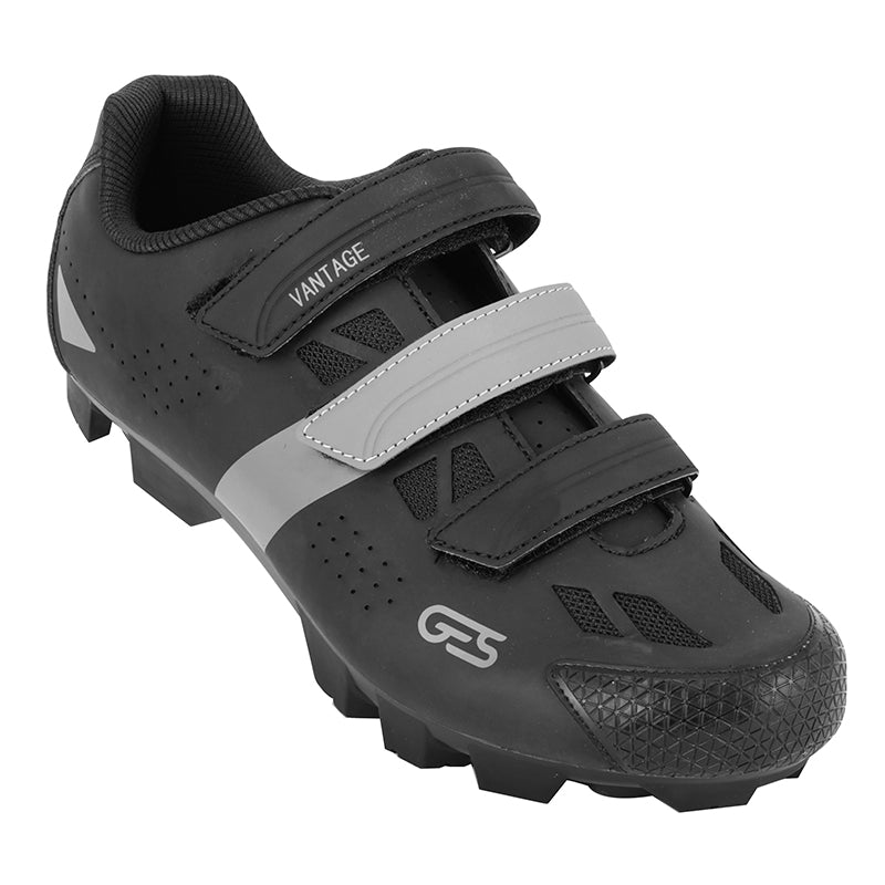 Chaussure VTT Ges Vantage2 Noir-Gris T43 Fixation 3 Velcros Compatible SPD (Paire)
