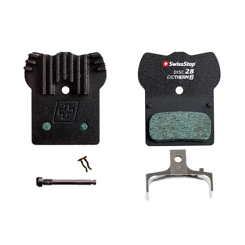 Plaquette De Frein VTT Shimano Xt M8000-M785 - Xtr M9000-M985 Slx M666-M675 Fsa K-Force (Swissstop Exotherm Avec Ailettes Refroidissement - Disc 28) (Paire Sur Carte)