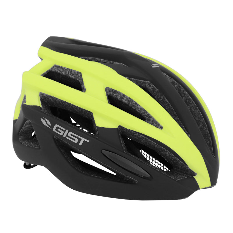 Casque Vélo Adulte Gist Route Planet Noir-Jaune Mat In-Mold Taille 58-62 Réglage Molette 212 G