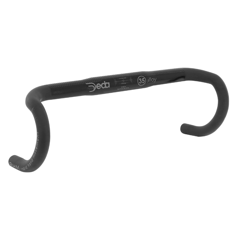 Cintre Route Deda M35 Alu Noir L 46 Extérieur (Axe-Axe 44 cm) Pour Potence 35 mm