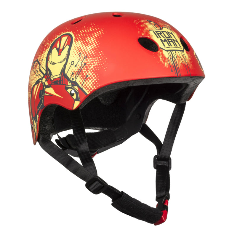 Casque Vélo Enfant Disney V3 Marvel Iron Man Rouge Avec Molette Réglage Taille 54-58 (Vendu Sur Carte)