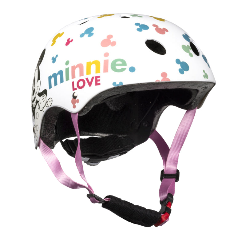 Casque Vélo Enfant Disney V3 Minnie Blanc Avec Molette Réglage Taille 54-58 (Vendu Sur Carte)