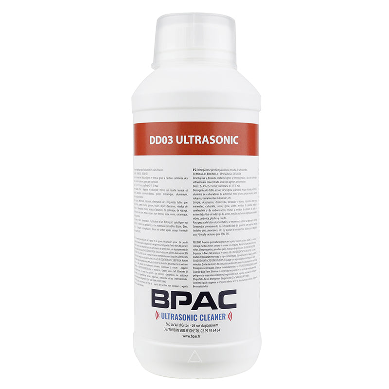 Detergent Nettoyeur-Bac Ultrasons Professionnel Dd03 1L (Degraisse + Desoxyde - Produit Surpuissant) (A Diluer 2 A 5%)