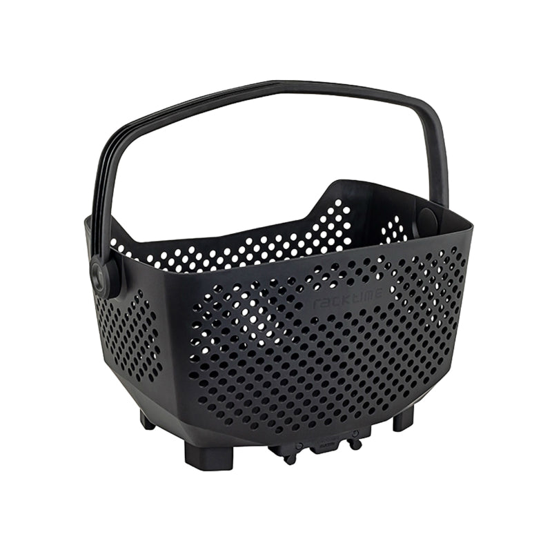 Panier Arrière Plastique Racktime Bask It Noir Avec Anse Sur Porte Bagage (43X24X29 cm) - Compatible Systeme Racktime Snapit