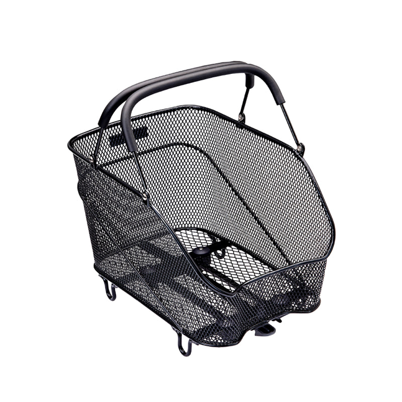 Panier Arrière Fil Acier Racktime Bask It Trunk Noir Avec Anse Sur Porte Bagage (39X26X27 cm) - Compatible Systeme Racktime Snapit