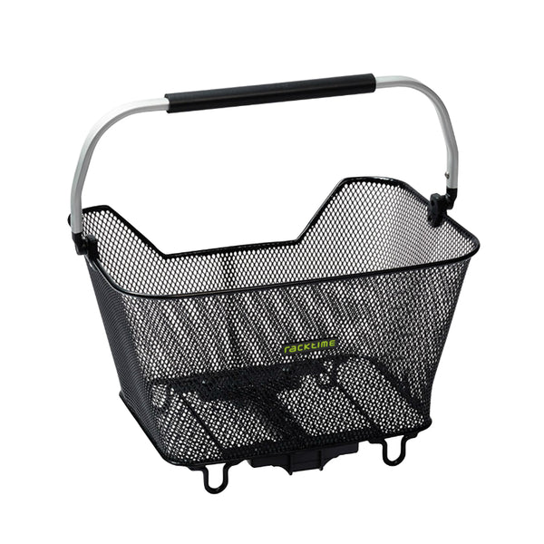 Panier Arrière Fil Acier Racktime Bask It 2.0 Noir Avec Anse Sur Porte Bagage (43X29X31 cm) - Compatible Systeme Racktim