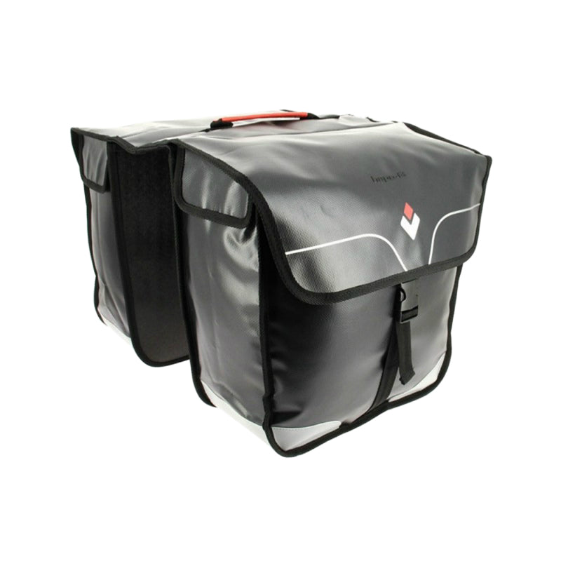 Sacoche Arrière Vélo Double Rigide Hapo.G 32L Noir Waterproof Fixation Velcros Sur Porte Bagage
