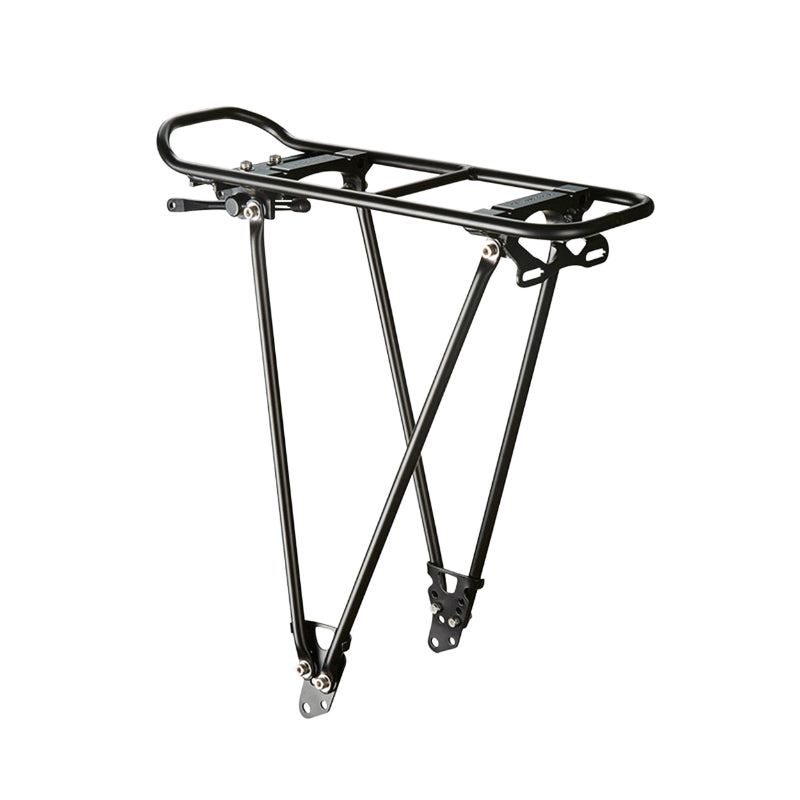 Porte Bagage Vélo Arrière A Tringles Racktime Fold It Noir Réglable 24-29" Compatible Systeme Racktime -Poids Maxi 25 Kg