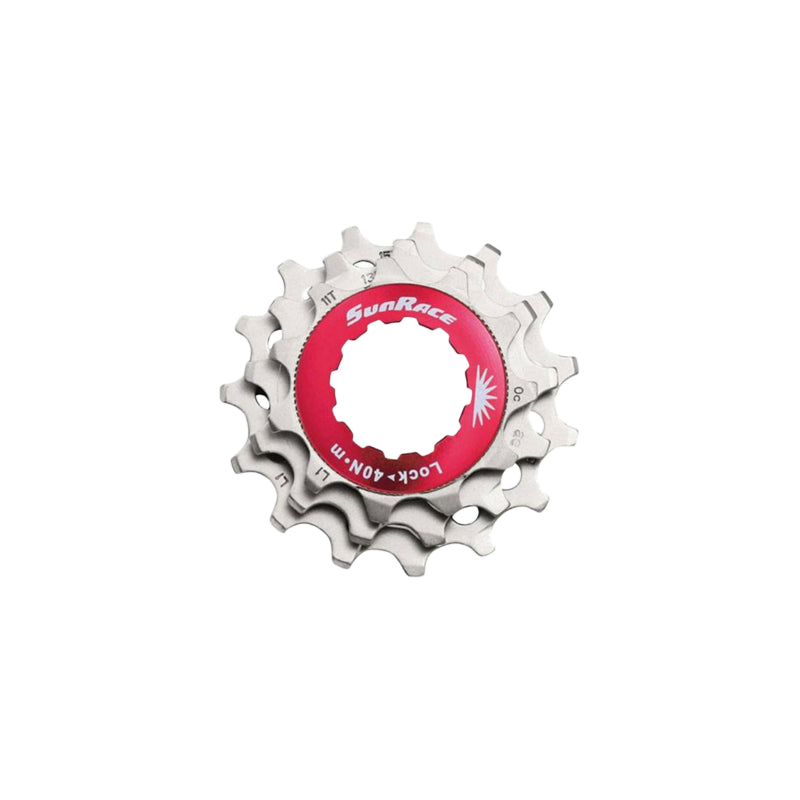 Kit 3 Pignons Sunrace Pour Cassette 11V. 11-13-15 Metallic Argent Avec Econtre Écrou Blocage