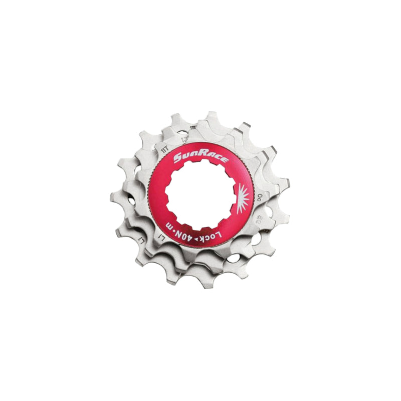 Kit 3 Pignons Sunrace Pour Cassette 12V. 11-13-15 Metallic Argent Avec Econtre Écrou Blocage