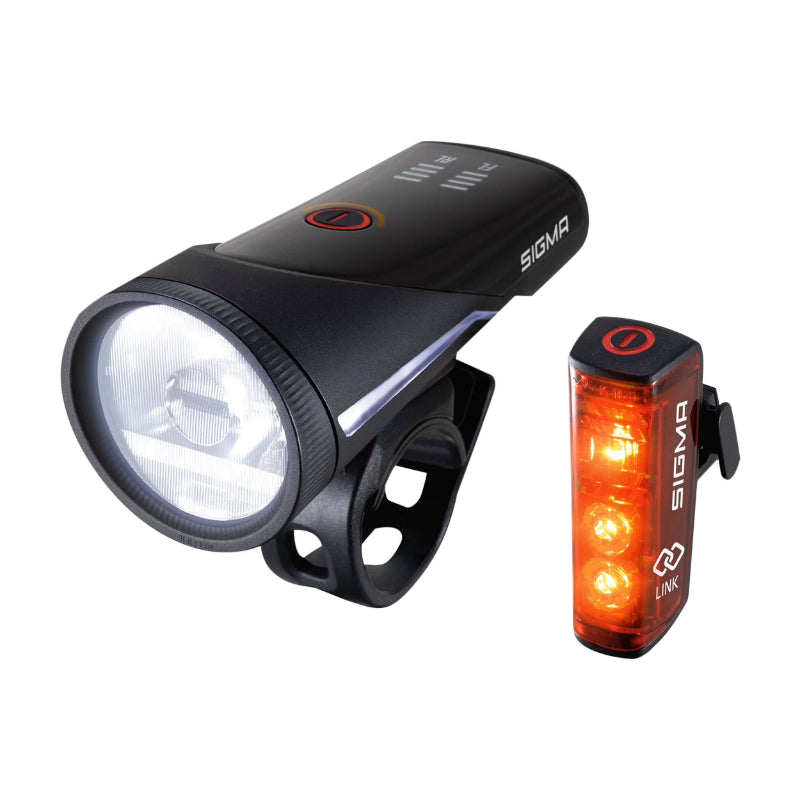 Éclairage Vélo Usb Kit Sigma Aura 100 Lux-Blaze Link (Autonomie 3H Mode Standard Et 12H Mode Eco) Noir - Homologué - Ada