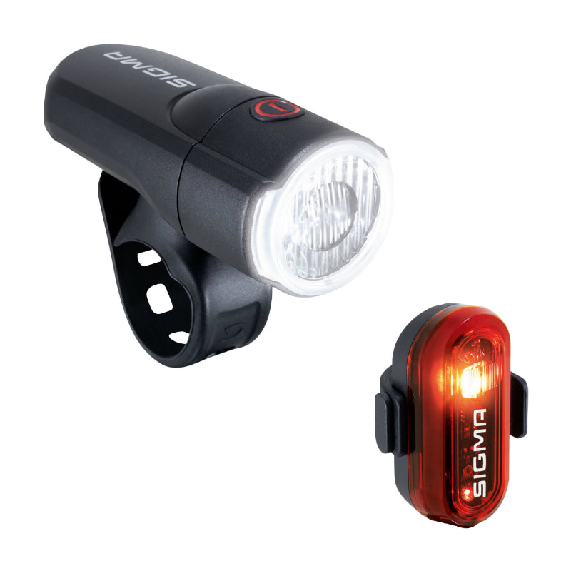 Éclairage Vélo A Pile Kit Sigma Aura 30 Lux-Curve (Autonomie 5H Mode Normal - 15H Mode Eco) Livre Avec Piles