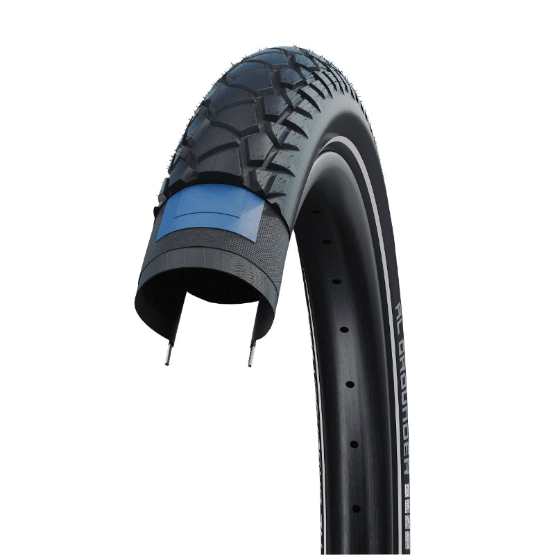 Pneu VTT Suv - VAE 27.5 X 2.60 Schwalbe Al Grounder Addix Performance Noir Tr (65-584) Double Defense Flanc Reflex Homol
