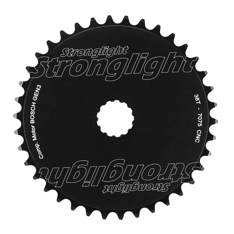 Plateau VAE-E-Bike Direct Mount Pour Bosch Stronglight -3- 38 dents Mono Noir Alu 7075 (3Ème Generation) Avec Rondelle D