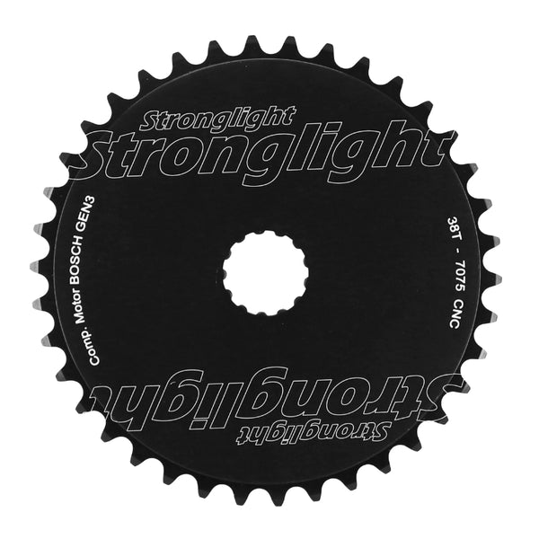 Plateau VAE-E-Bike Direct Mount Pour Bosch Stronglight -3- 38 dents Mono Noir Alu 7075 (3Ème Generation) Avec Rondelle D