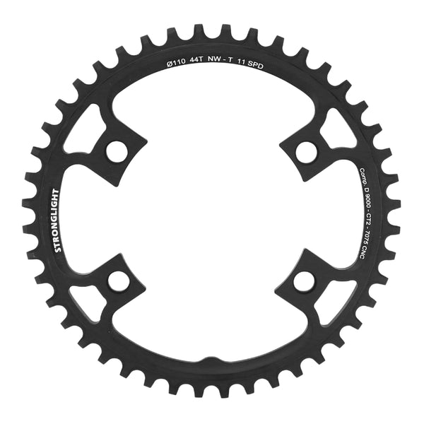 Plateau Gravel 4 branches Ø 110 Pour Shimano Ultegra 6800 Stronglight Ct2 44 dents Mono Noir Compatible Dura-Ace 9000 -