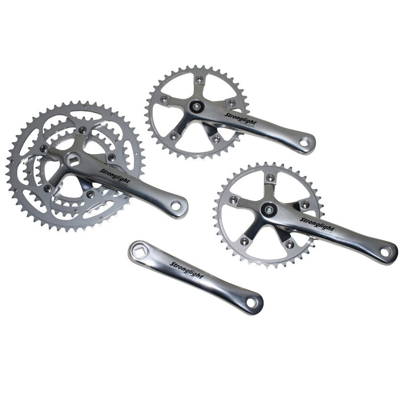 Pédalier Route Stronglight 9-10V. Impact Tandem Argent 170 mm 51-39-30 (Kit Avant + Arrière) (Axe Carré 115 mm)