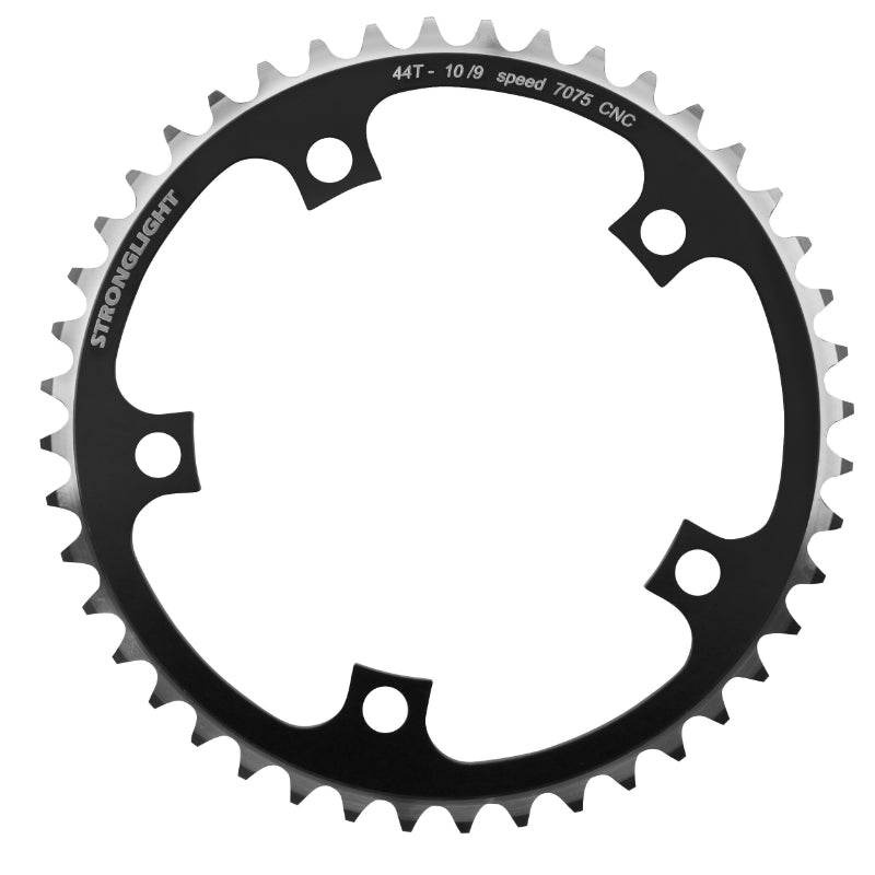 Plateau Route 5 branches Ø 130 Stronglight 44 dents Intérieur Noir Alu 7075 Type Shimano 9-10V.